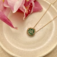 Image 2 of Gold Fill Green Onyx Teardrop Necklace