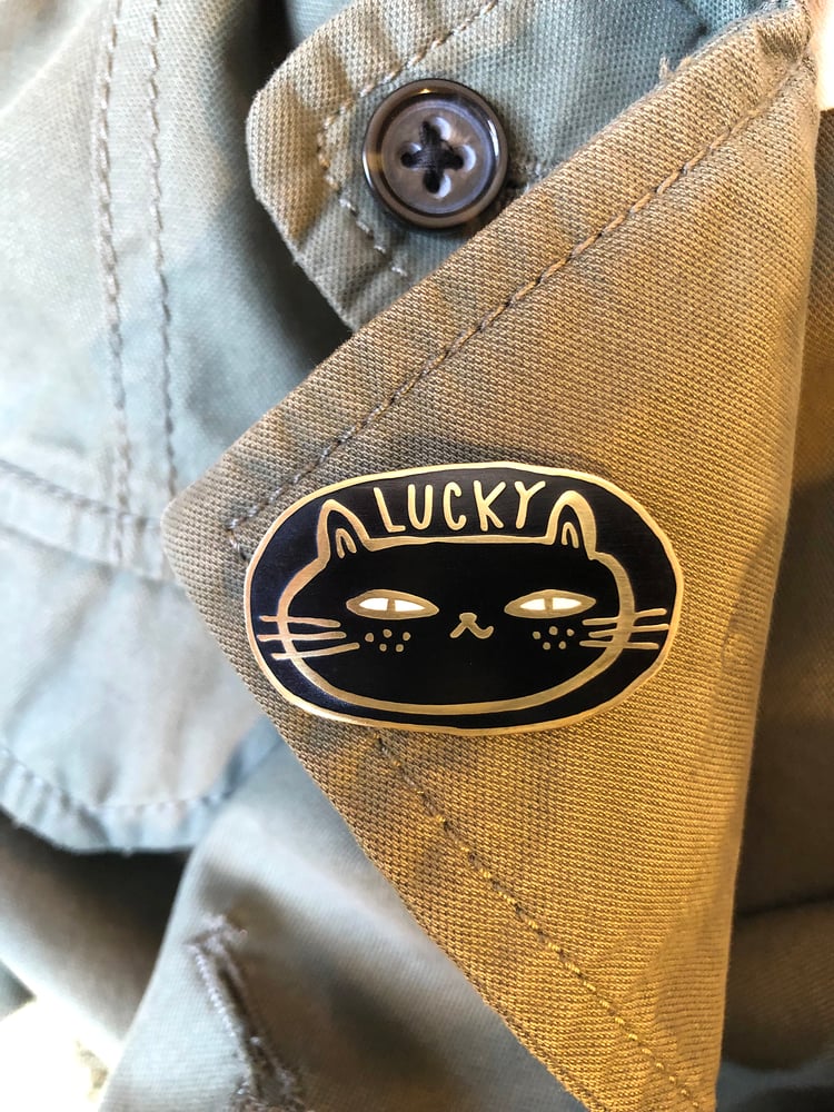 Image of Lucky Black Cat Enamel Pin