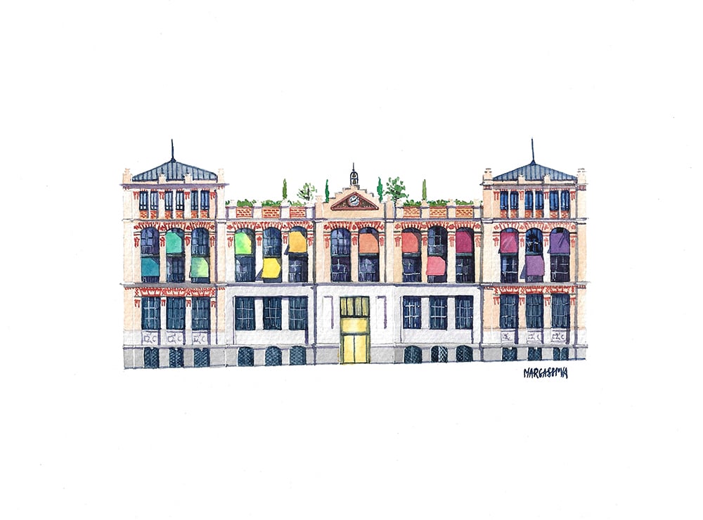 Image of La Casa Encendida - Madrid, Spain | Watercolor | Acuarela