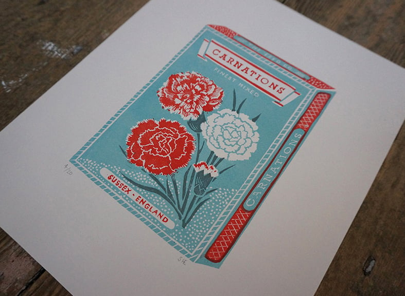 Image of January Print - Carnations