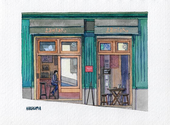 Image of Taberna Lamiak - Lavapiés, Madrid | Original Watercolor | Acuarela Original