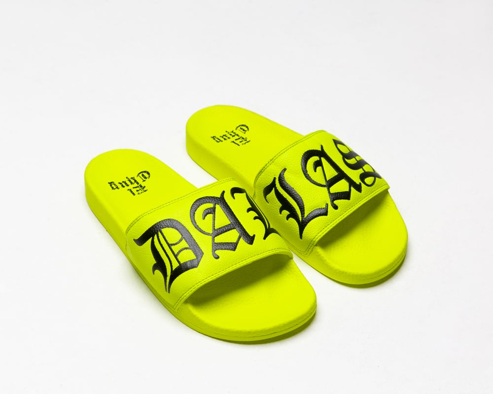 Image of DALLAS NEON SLIDES  NOW SHIPPING
