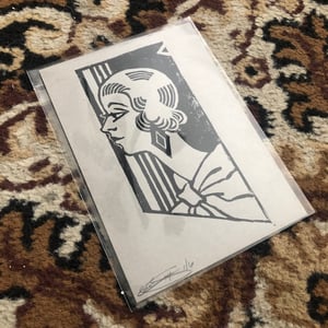 Image of "Deco Dame" LINO CUT PRINT