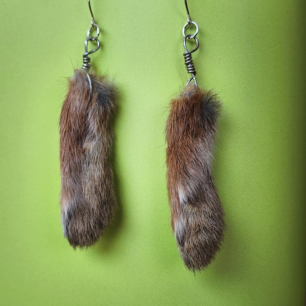 Image of rabbit's foot earrings