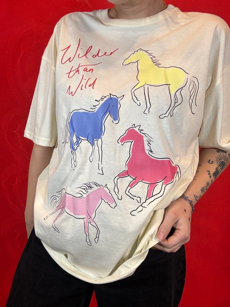 Image of Wilder than wild pastel horses adults version