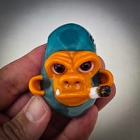 Image 1 of Smokin' Chimp in Opaque Aqua and Lava
