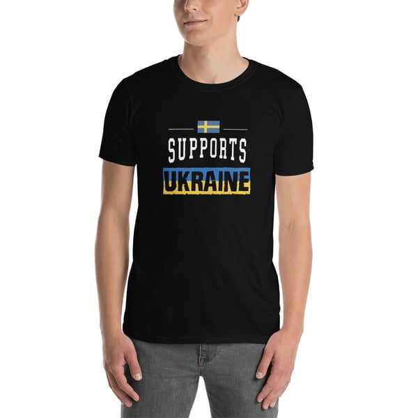 Image of Sweden supports Ukraine Unisex T-Shirt