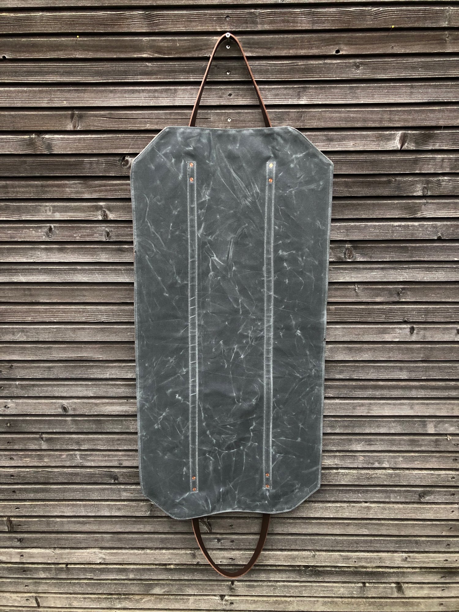 Image of Firewood carrier, log carrier, wood holder made in waxed canvas