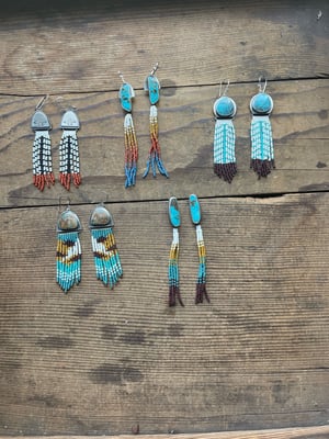 Image of Turquoise earrings with fringe