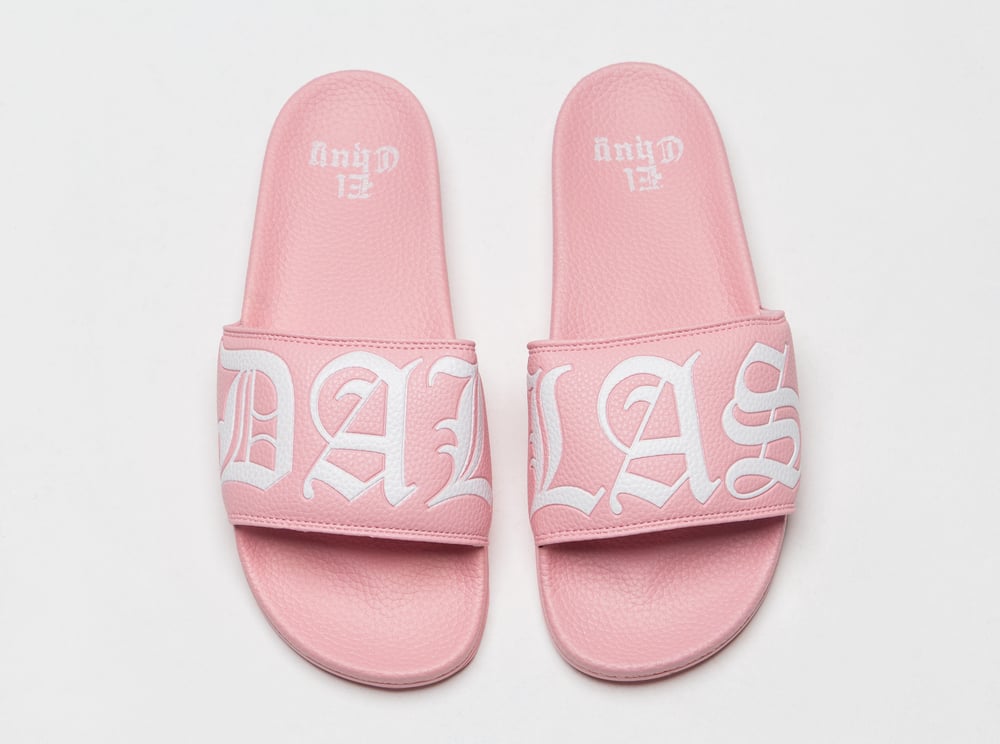 Image of DALLAS PINK SLIDES  KIDS AND ADULTS (PREORDER)
