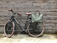 Image 1 of Waxed canvas bicycle bag with zipper closure / tote bag / bike accessories
