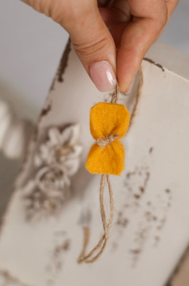 Image of Felted wool bow headband 