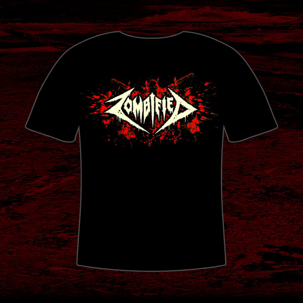 Image of Zombified Red & White Logo Spatter T
