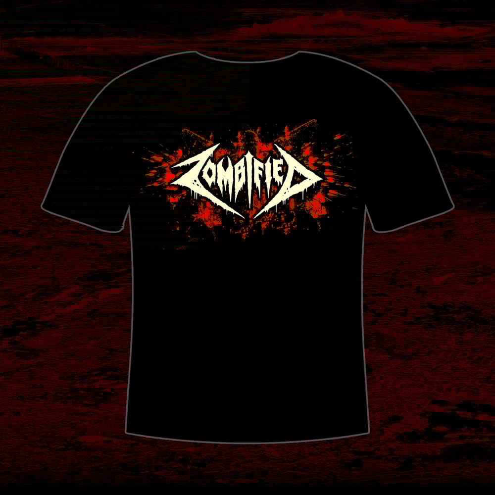Image of Zombified Red & White Logo Spatter T