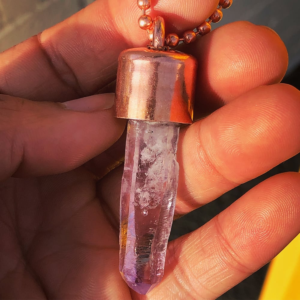 Image of Vera Cruz Amethyst Baby Crystal Key Necklace 