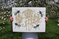 Image 1 of "honey bloom" limited edition screen  print