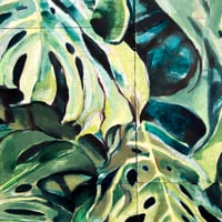 Image 3 of Original painting - "Monstera deliciosa" - 100X100 cm