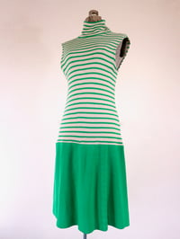 Green Striped Tennis Dress — M