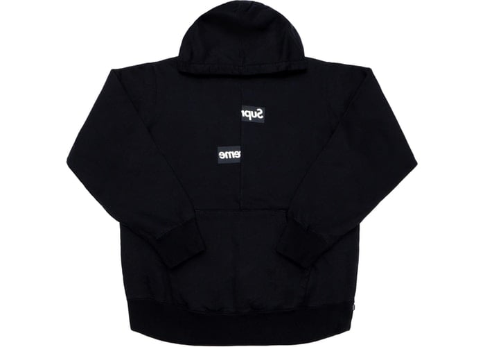 Image of Supreme Comme des Garcons SHIRT Split Box Logo Hooded Sweatshirt Black
