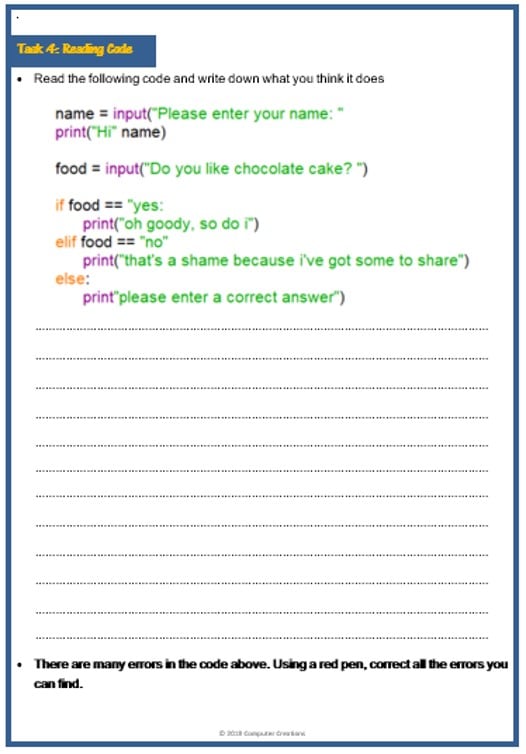 Image of Python Programming: Text Based Coding Booklet