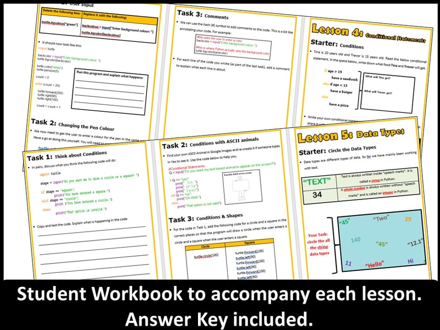 Image of Python Programming Coding Work Book - Creating Shapes: Skill Level - Beginner