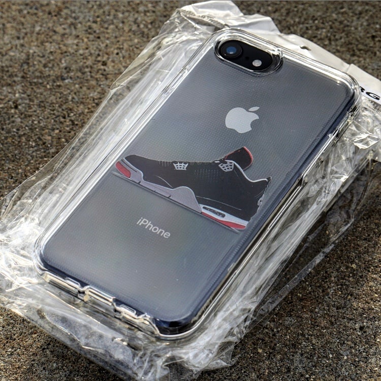 air jordan 4 bred clear case iphone