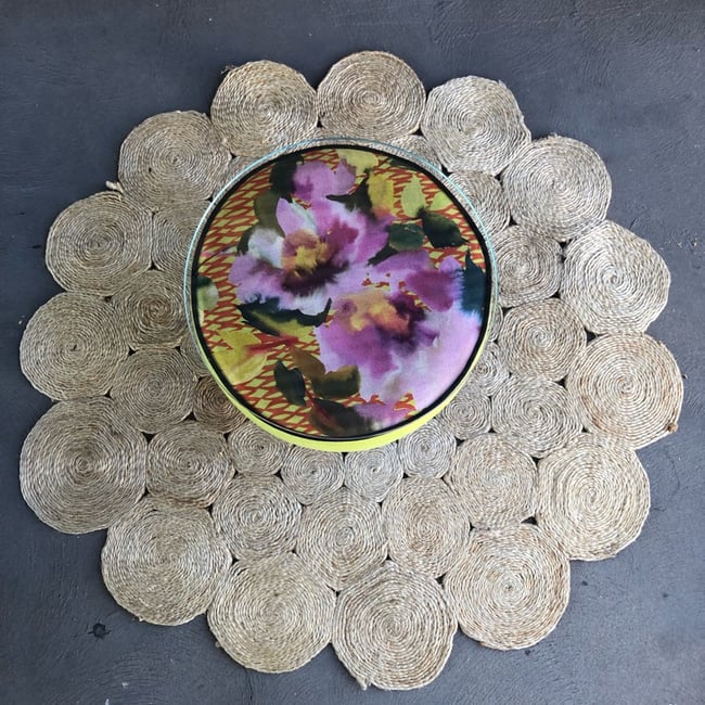 Adeline Glass top coffee table / footstool Alfie and Audrey