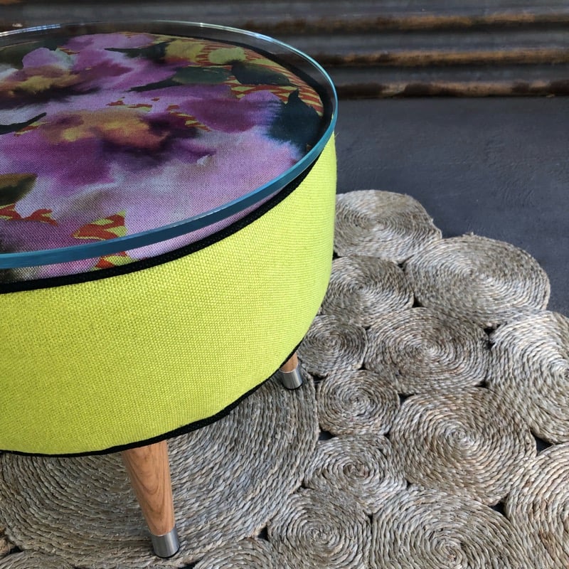 Adeline Glass top coffee table / footstool Alfie and Audrey