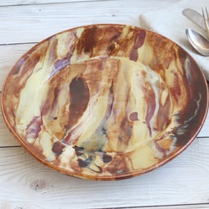 Image of Stunning Art Pottery Dinner Plate, Handmade Pottery Dish, Nature Inspired Dinnerware, Made in USA
