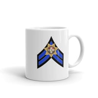 Image 2 of Corporal blue chevrons White mug 