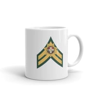 Image 1 of Corporal green and tan chevrons mug