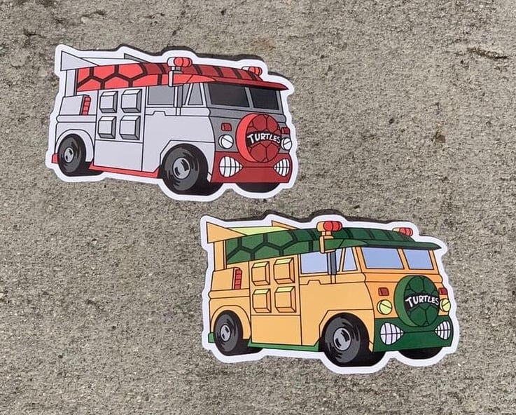 Image of TMNT_Wiz Van 4” Premium Stickers! *2 Pack*