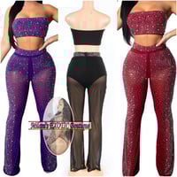 Glitter Lace Pants Set 