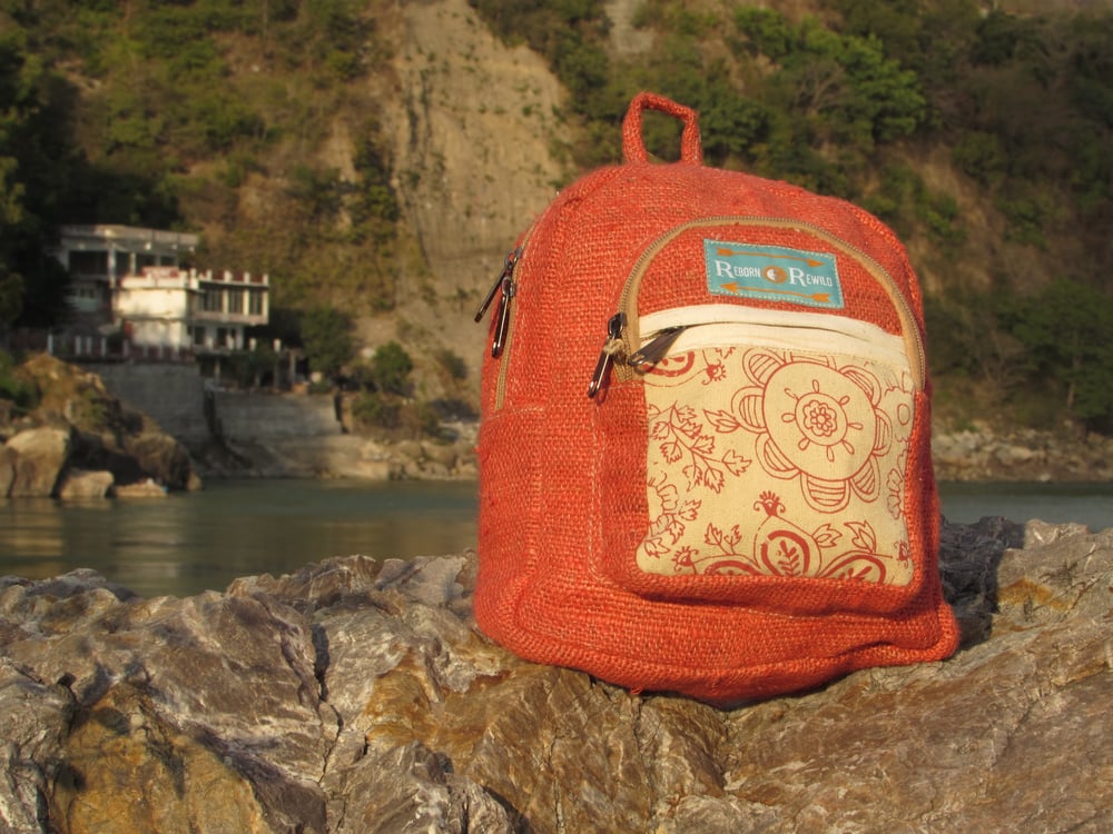 Emilia - Pure Hemp Mini Backpack | 100% Vegan | Eco Friendly | Handmade | Himalayan Hemp