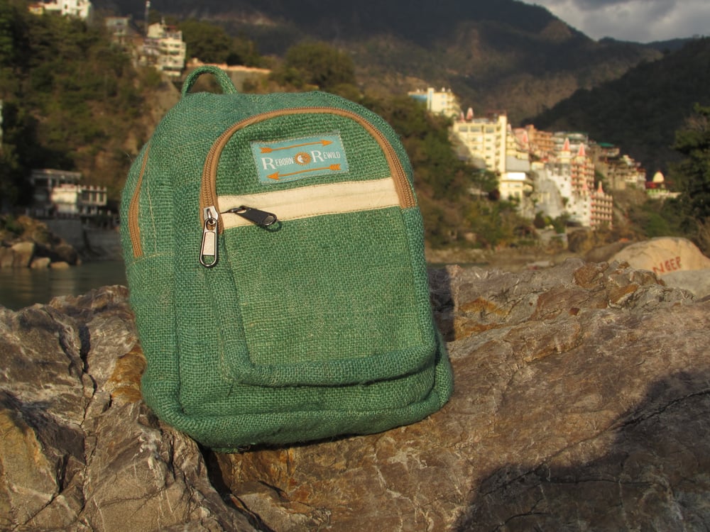 Jade - Pure Hemp Mini Backpack | 100% Vegan | Eco Friendly | Handmade | Himalayan Hemp