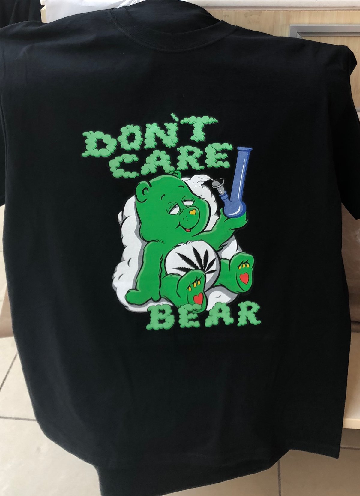 Black Tee Don't Care Bear 