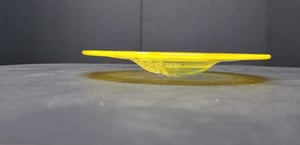 Image of Yellow plate with ancient Greek motif etching 