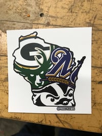 Wisconsin Sports Themed Sticker 2.0