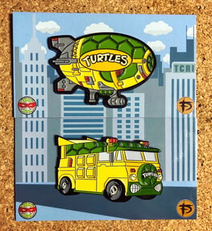 Image of TMNT_Wiz Van & Blimp 2” Enamel Pin Pack *5 OPTIONS*