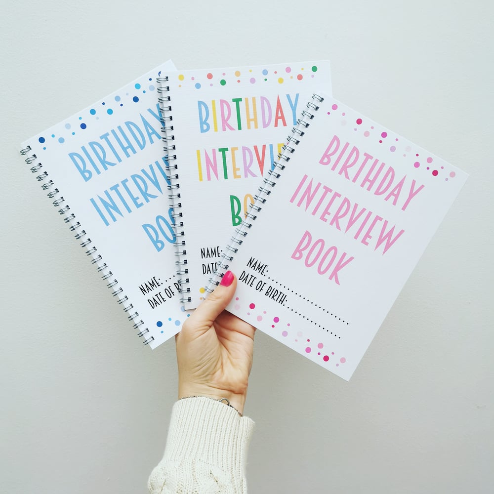 Image of NON PERSONALISED COVERS Birthday Interview Book