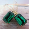 Vintage Emerald Green Earrings
