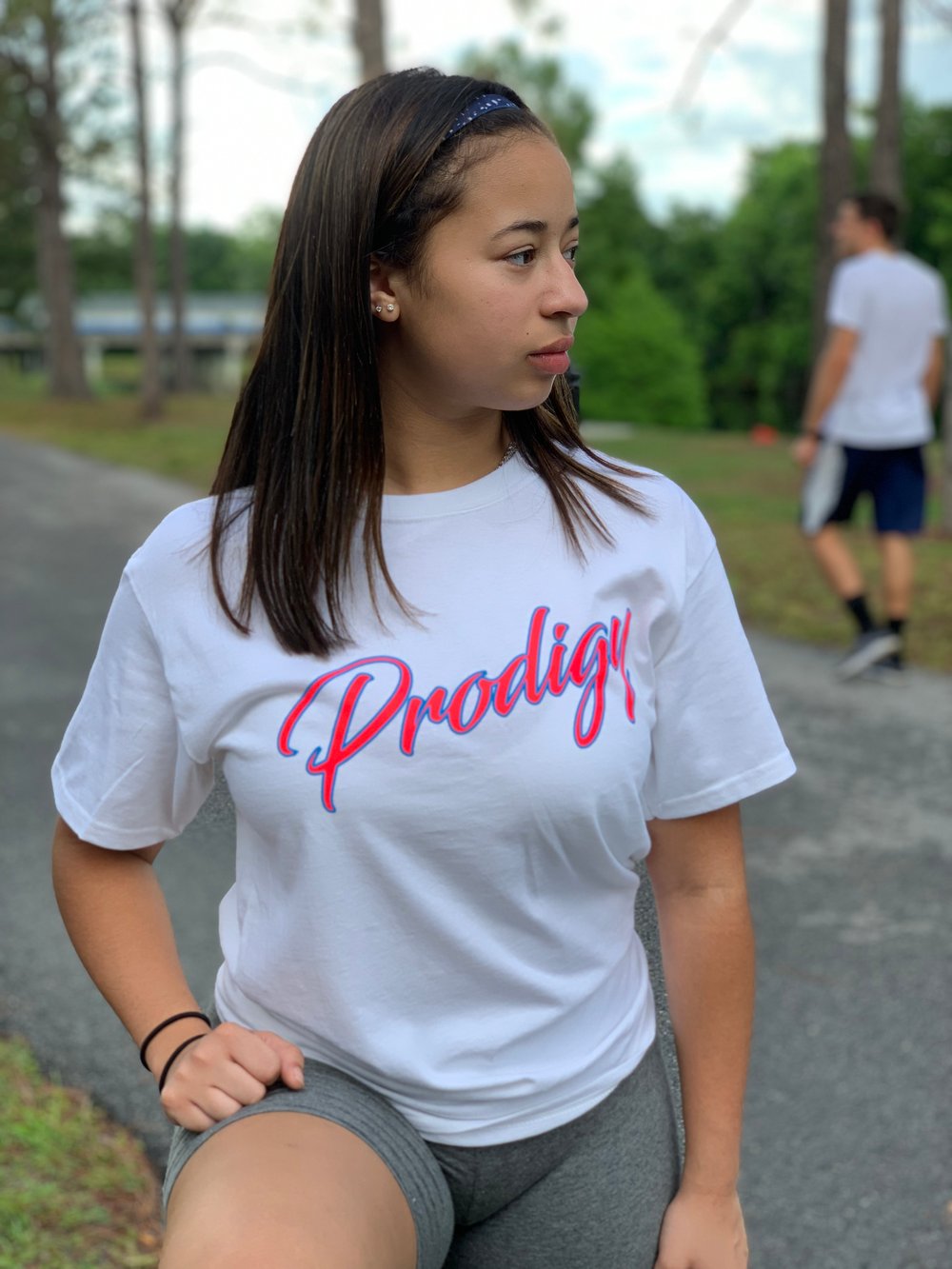 NEW PRODIGY SCRIPT MIAMI VICE WHITE T/S W/ NEON PINK AND ICE BLUE INK