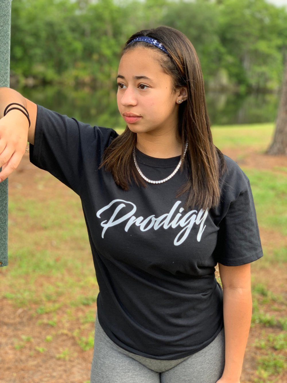 NEW PRODIGY SCRIPT BLACK T/S WITH SILVER INKi