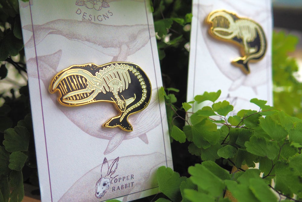 "Skin and Bones" Whale Skeleton Pin -Collab with KWT Designs