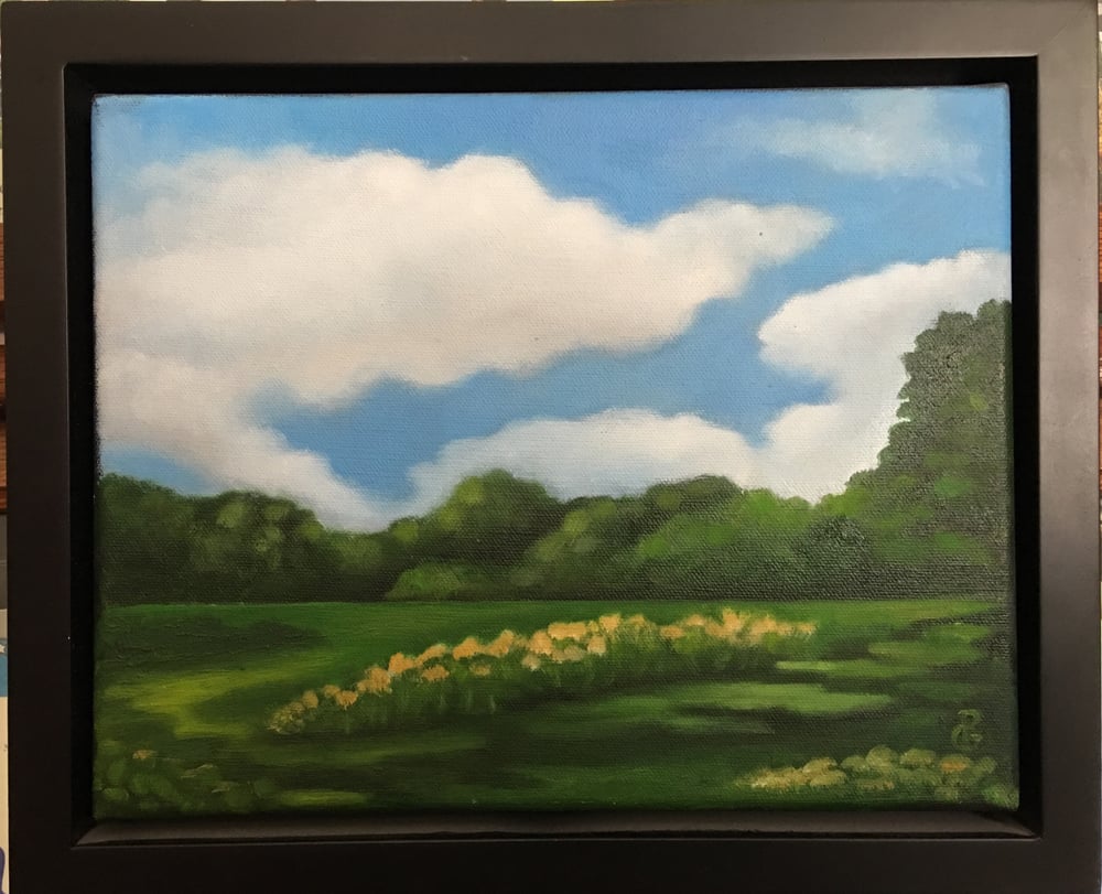 Image of Oil Painting Edge of Field Red Hook New York Hudson Valley
