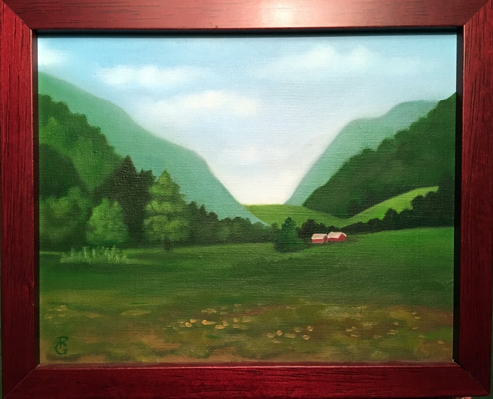 Image of Oil Painting on Linen The Notch circa 1900 Hunter Mountain New York