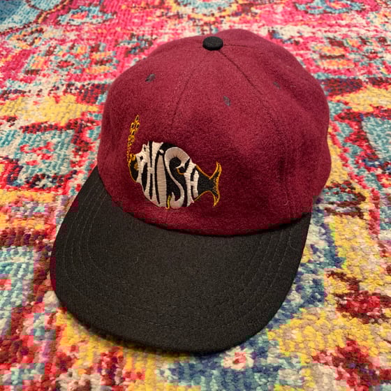 Image of Original Vintage Phish 90’s Fleece Hat w/Leather Strap!