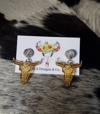 'Shaz' bullskull earrings