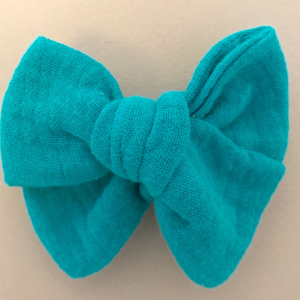 Image of Barrette double gaze vert turquoise