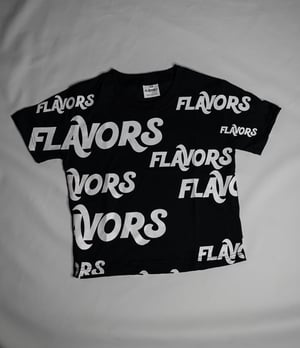 Image of Black FLAVS ALL OVER Crop Top